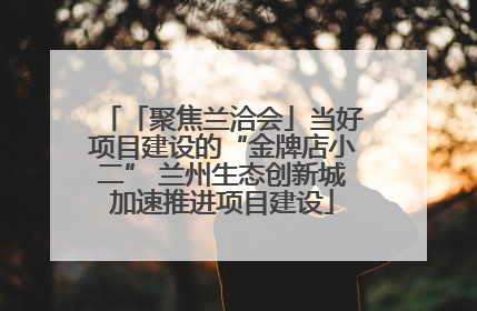 「聚焦兰洽会」当好项目建设的“金牌店小二” 兰州生态创新城加速推进项目建设
