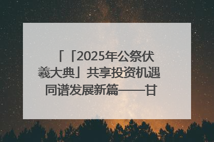 「2025年公祭伏羲大典」共享投资机遇 同谱发展新篇——甘肃省文旅产业链招商引资推介会侧记