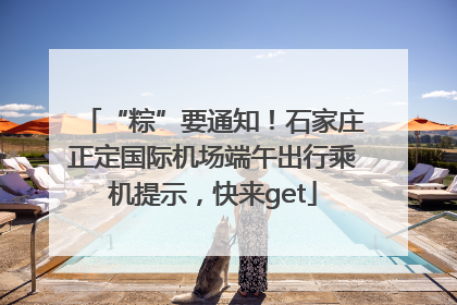 “粽”要通知！石家庄正定国际机场端午出行乘机提示，快来get