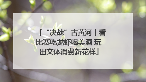 “决战”古黄河丨看比赛吃龙虾喝美酒 玩出文体消费新花样