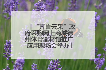 “齐鲁云采”政府采购网上商城德州体育器材馆推广应用现场会举办