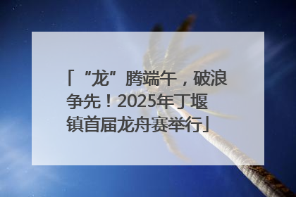 “龙”腾端午，破浪争先！2025年丁堰镇首届龙舟赛举行