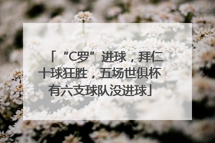 “C罗”进球，拜仁十球狂胜，五场世俱杯有六支球队没进球