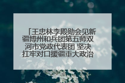王忠林李殿勋会见新疆博州和兵团第五师双河市党政代表团 坚决扛牢对口援疆重大政治责任 推动双方实现优势互补务实合作