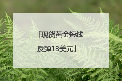 现货黄金短线反弹13美元