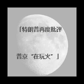 特朗普再度批评普京“在玩火”
