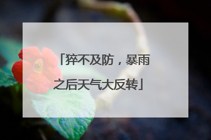 猝不及防，暴雨之后天气大反转