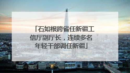 石如根跨省任新疆工信厅副厅长，连续多名年轻干部调任新疆