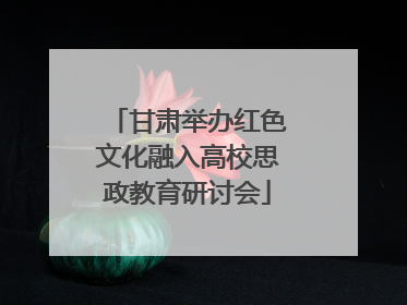 甘肃举办红色文化融入高校思政教育研讨会