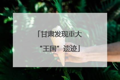 甘肃发现重大“王国”遗迹