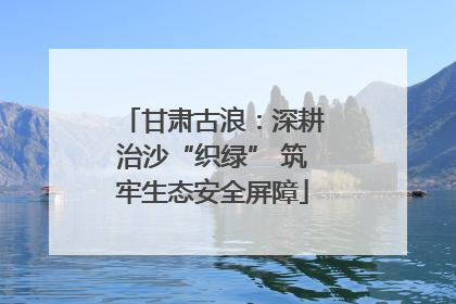 甘肃古浪：深耕治沙“织绿” 筑牢生态安全屏障