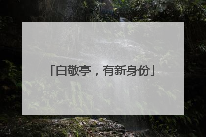 白敬亭，有新身份