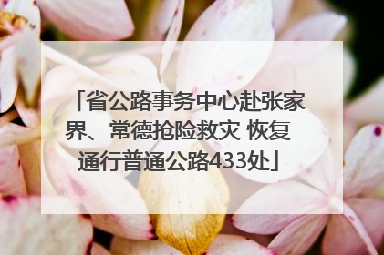 省公路事务中心赴张家界、常德抢险救灾 恢复通行普通公路433处