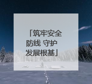 筑牢安全防线 守护发展根基