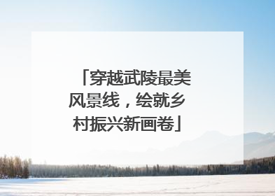 穿越武陵最美风景线，绘就乡村振兴新画卷