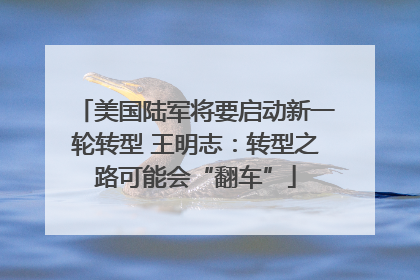 美国陆军将要启动新一轮转型 王明志：转型之路可能会“翻车”