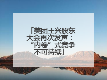 美团王兴股东大会再次发声：“内卷”式竞争不可持续