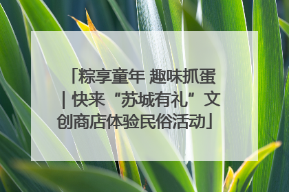 粽享童年 趣味抓蛋｜快来“苏城有礼”文创商店体验民俗活动