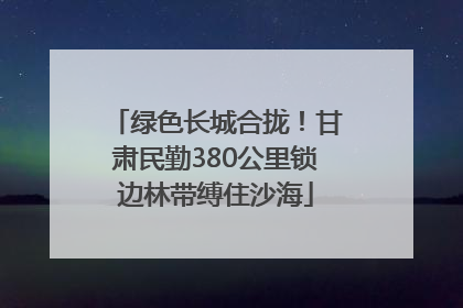 绿色长城合拢！甘肃民勤380公里锁边林带缚住沙海