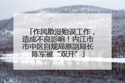 作风散漫贻误工作，造成不良影响！内江市市中区自规局原副局长陈军被“双开”