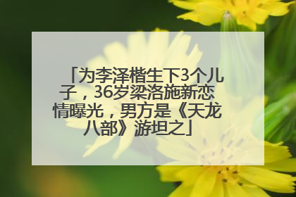 为李泽楷生下3个儿子，36岁梁洛施新恋情曝光，男方是《天龙八部》游坦之