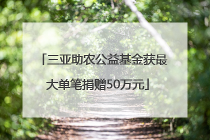 三亚助农公益基金获最大单笔捐赠50万元