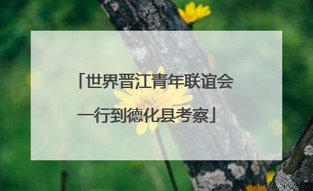 世界晋江青年联谊会一行到德化县考察
