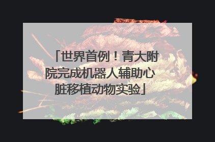 世界首例！青大附院完成机器人辅助心脏移植动物实验