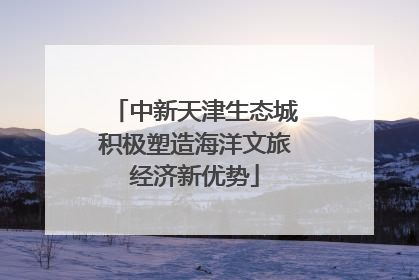 中新天津生态城积极塑造海洋文旅经济新优势