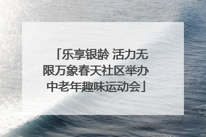 乐享银龄 活力无限万象春天社区举办中老年趣味运动会