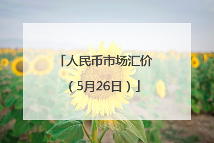 人民币市场汇价（5月26日）