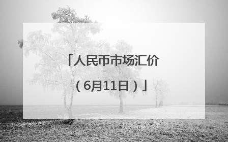 人民币市场汇价（6月11日）