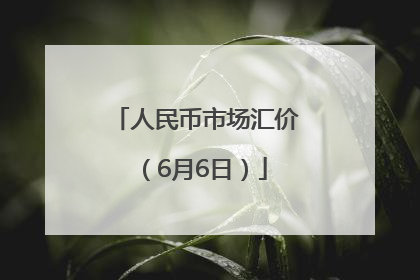 人民币市场汇价（6月6日）