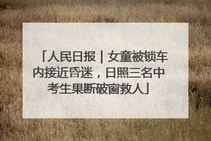 人民日报｜女童被锁车内接近昏迷，日照三名中考生果断破窗救人
