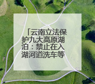 云南立法保护九大高原湖泊：禁止在入湖河道洗车等，9月1日起施行