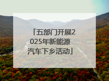 五部门开展2025年新能源汽车下乡活动