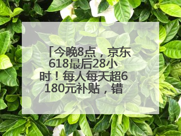 今晚8点，京东618最后28小时！每人每天超6180元补贴，错过等明年！