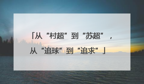 从“村超”到“苏超”，从“追球”到“追求”