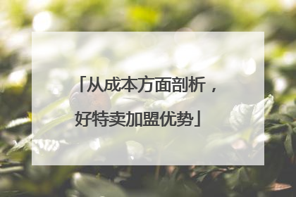 从成本方面剖析，好特卖加盟优势