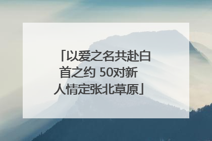 以爱之名共赴白首之约 50对新人情定张北草原