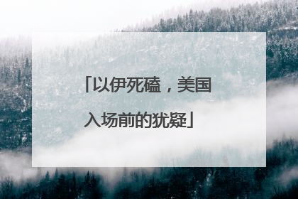 以伊死磕，美国入场前的犹疑