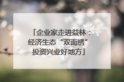 企业家走进益林：经济生态“双面绣” 投资兴业好地方