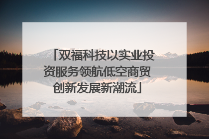 双福科技以实业投资服务领航低空商贸创新发展新潮流