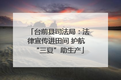 台前县司法局：法律宣传进田间 护航“三夏”助生产