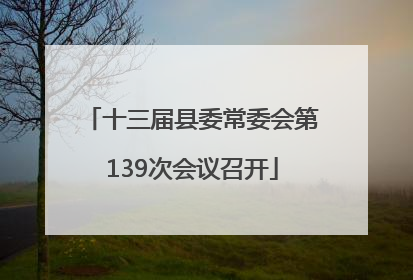 十三届县委常委会第139次会议召开