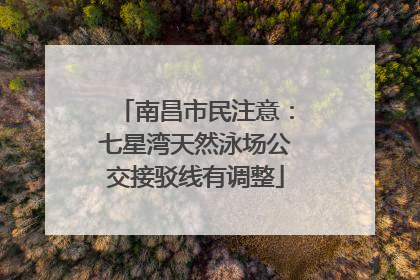 南昌市民注意：七星湾天然泳场公交接驳线有调整