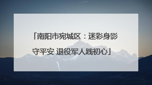 南阳市宛城区：迷彩身影守平安 退役军人践初心