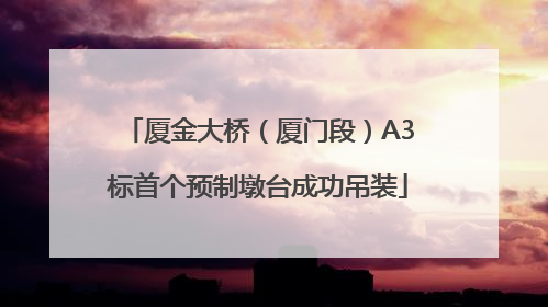 厦金大桥（厦门段）A3标首个预制墩台成功吊装