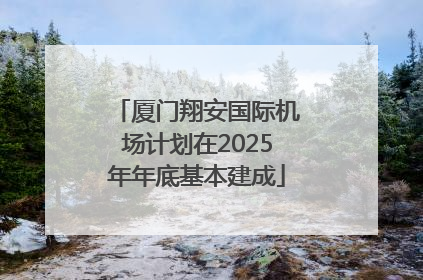 厦门翔安国际机场计划在2025年年底基本建成