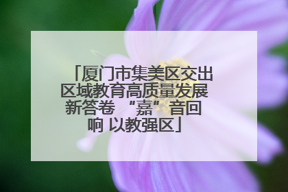 厦门市集美区交出区域教育高质量发展新答卷 “嘉”音回响 以教强区